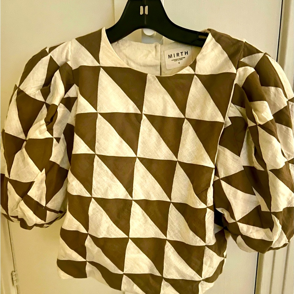 Mirth SANTANYI TOP IN TANNIN/ECRU PATCHWORK size S NWOT - Picture 2 of 2